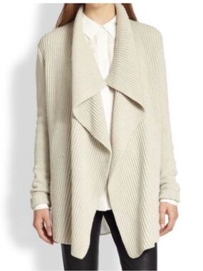 Vince Cream Yak Wool Waterfall Cardigan S